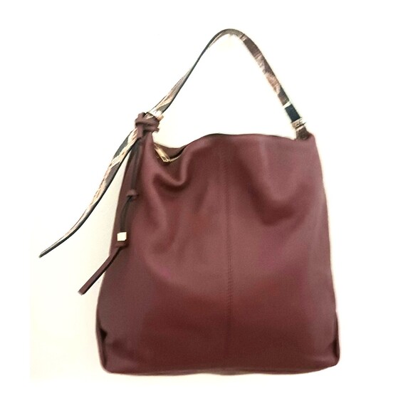 Vince Camuto Handbags - VC Vince Camuto Corin Lg Hobo Bag Bordeaux Brown Leather Snake Print Top Strap